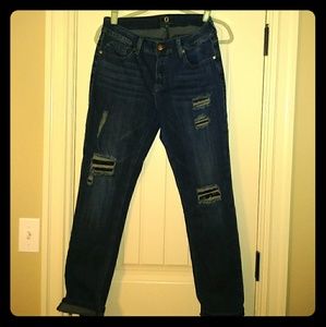 G by Giuliana Sequin Distressed Slim Boyfriend Jea